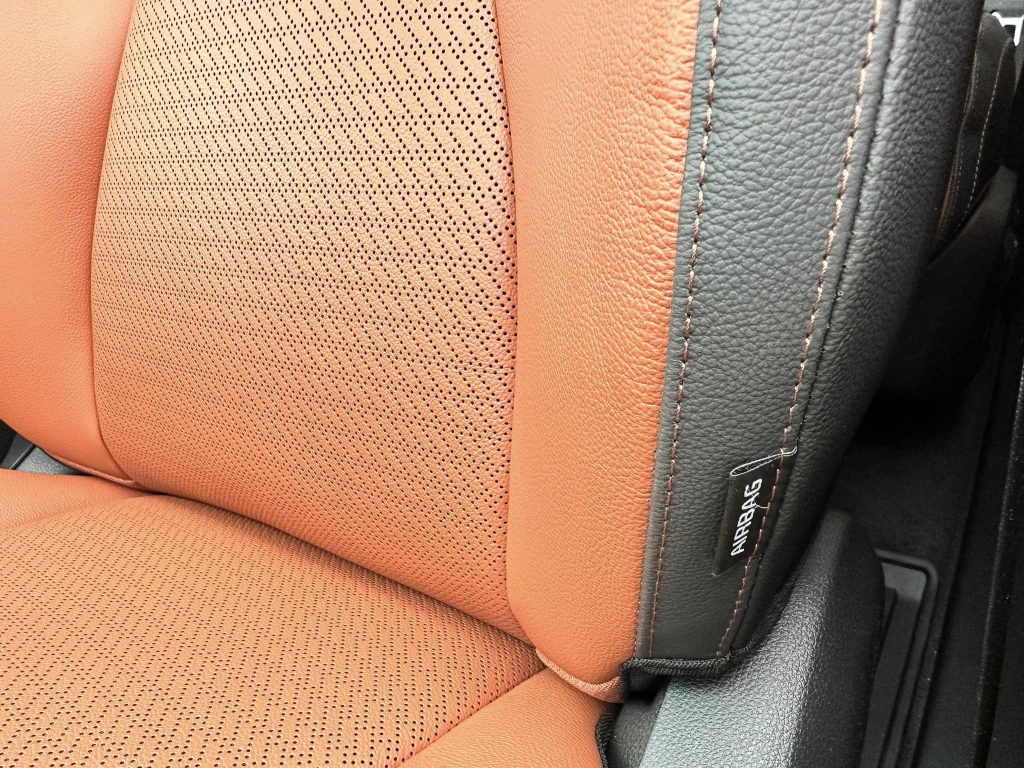 2023 Kia Carnival -  Aurora Black Pearl - SX Prestige Trim - Seat Leather Stiching Close Up