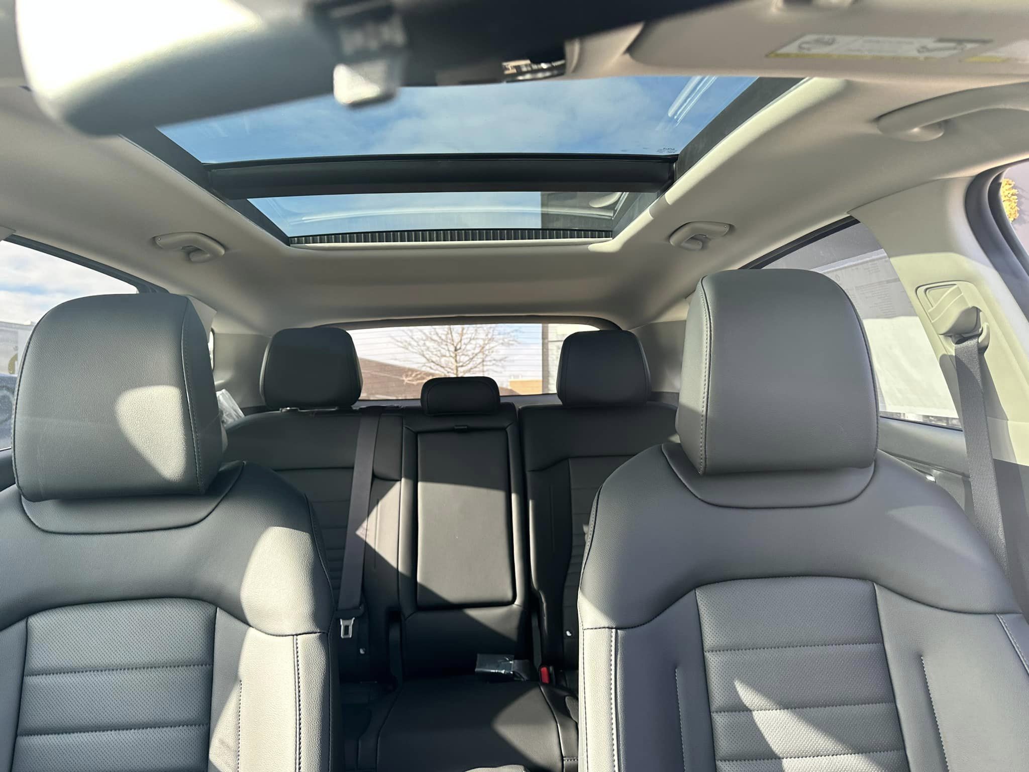 2024 Kia Sportage - Matte Gray/Black Interior - Hybrid HEV SX Prestige Trim - Inside Panoramic Sun Roof View