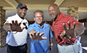 Michael Duda with Mike Rozier and Johnny Rodgers