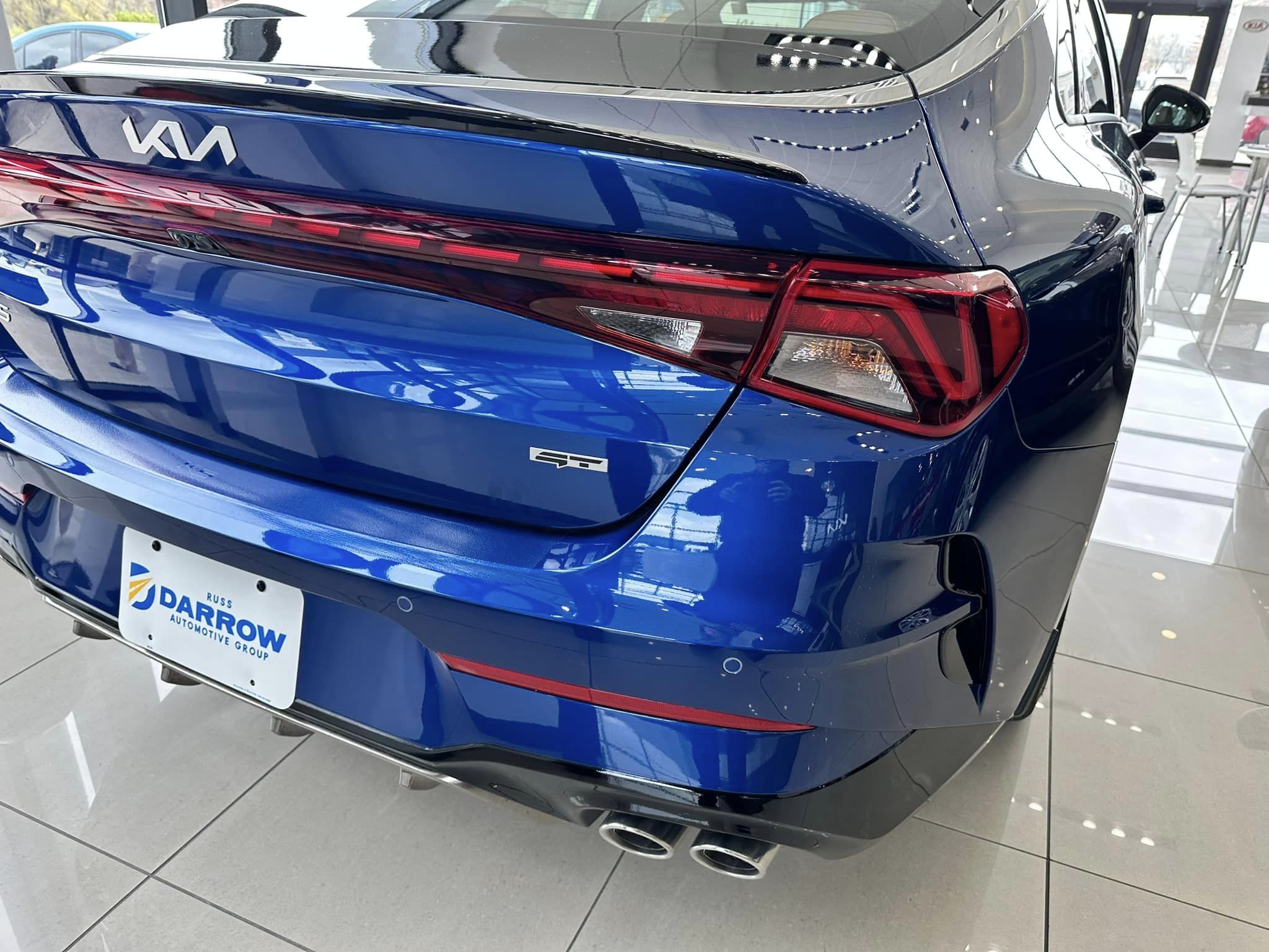 2023 Kia K5 - Saphire Blue GT FWD - Rear Passenger's Side View